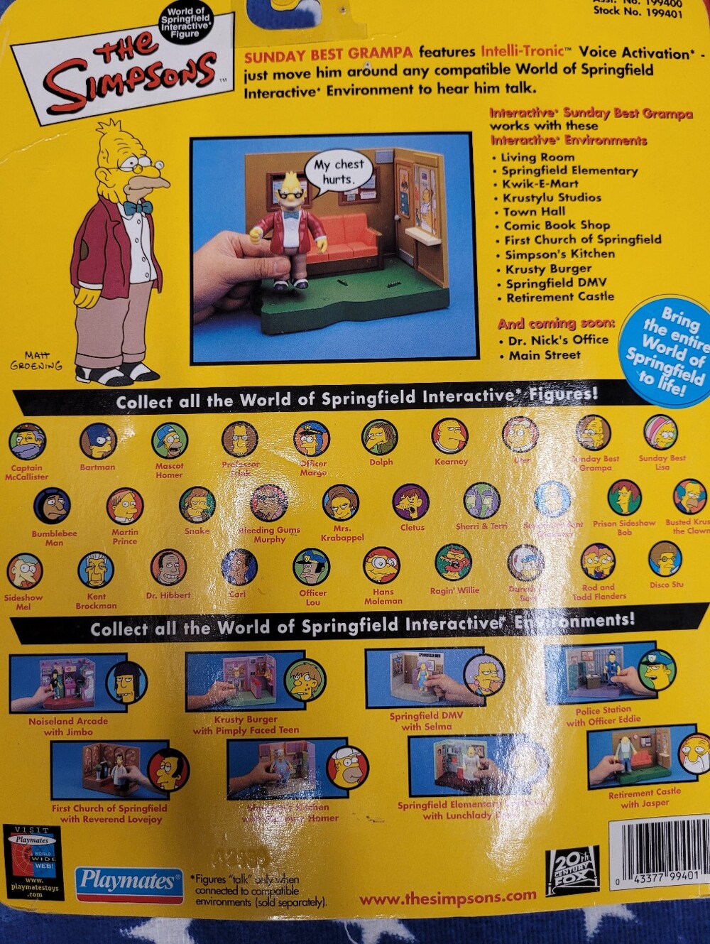 The Simpsons Sunday Best Grampa- NIP - Action Figure by Playmates - Red Jacket - Picture 6 of 6